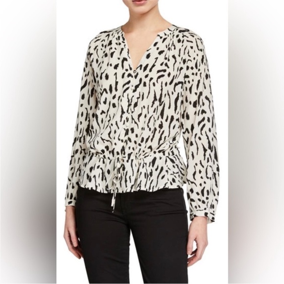Rails Marti Ivory Cheetah Blouse Rayon - Picture 3 of 8